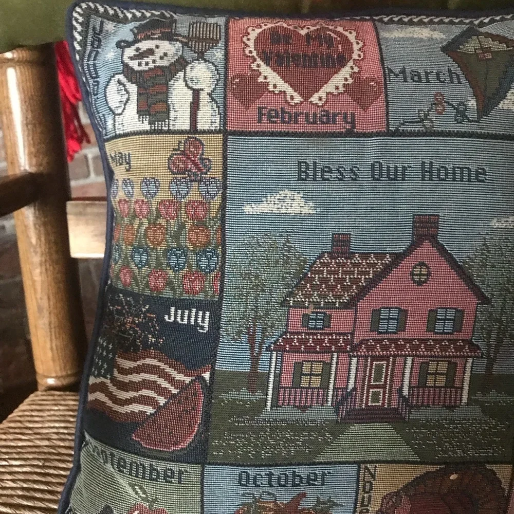 Rare Vintage Bless this Home Decoration Pillow